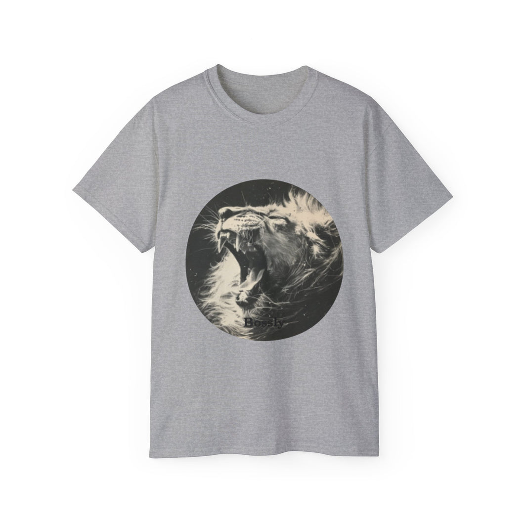 Unisex Cotton Lion Bossly Tee | Eco-Friendly Fashion