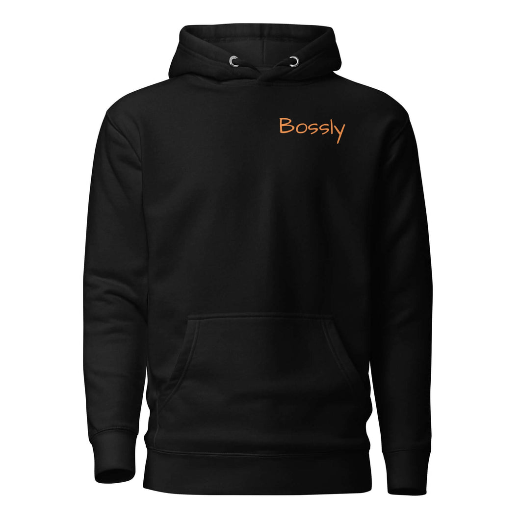 Bossly Black Hoodie - Unisex, 100% Cotton, Cozy